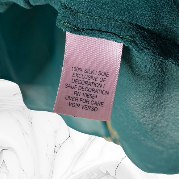 Calypso St Barth Green Zandy Embroidered Silk Top - Picture 5 of 6